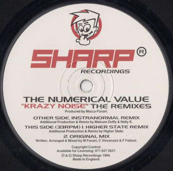 The Numerical Value : Krazy Noise (The Remixes) (12")
