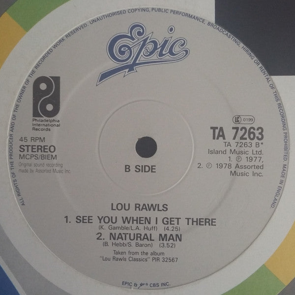 Lou Rawls : Stop Me From Starting This Feeling (12", Single, Pic)
