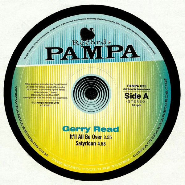Gerry Read : It'll All Be Over  (12")