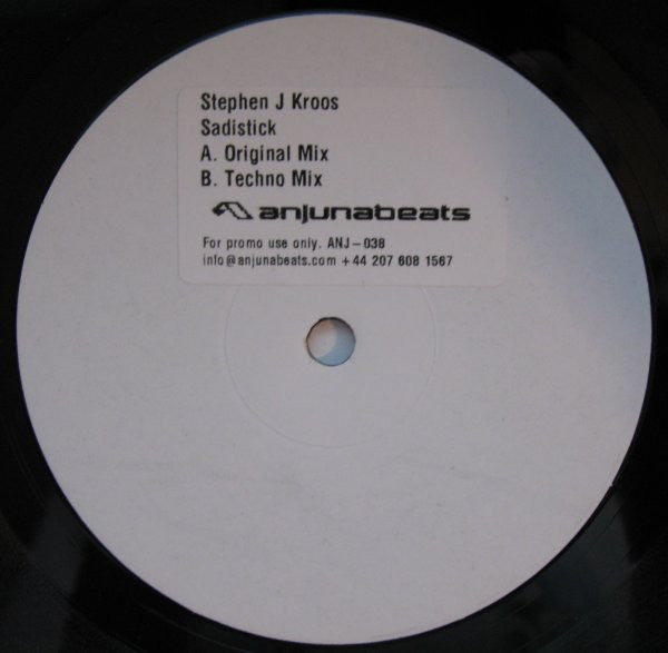 Stephen J. Kroos : Sadistick (12", Promo, W/Lbl, Sti)