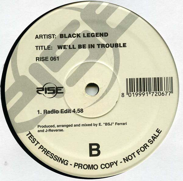 Black Legend : We'll Be In Trouble (12", Promo, TP)