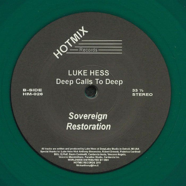 Luke Hess : Deep Calls To Deep (12", Gre)