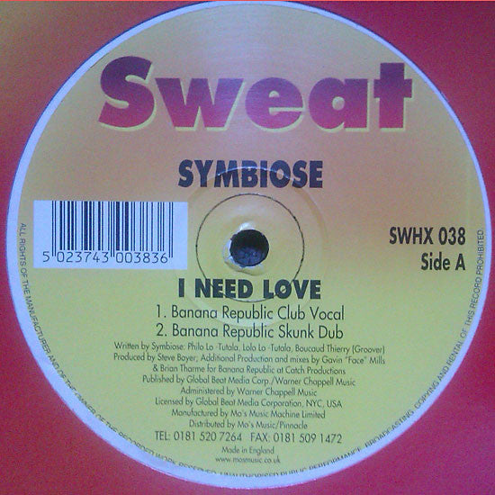 Symbiose (2) : I Need Love / Amazone (12")