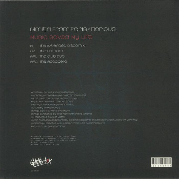 Dimitri From Paris x Fiorious : Music Saved My Life (12")