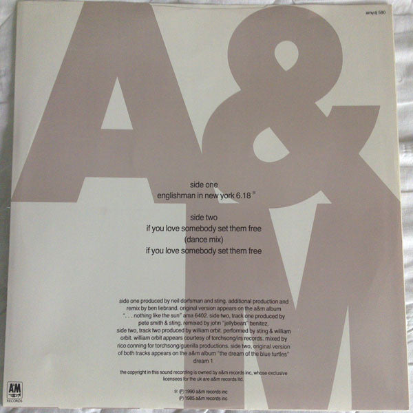 Sting : Englishman In New York (12", Promo)