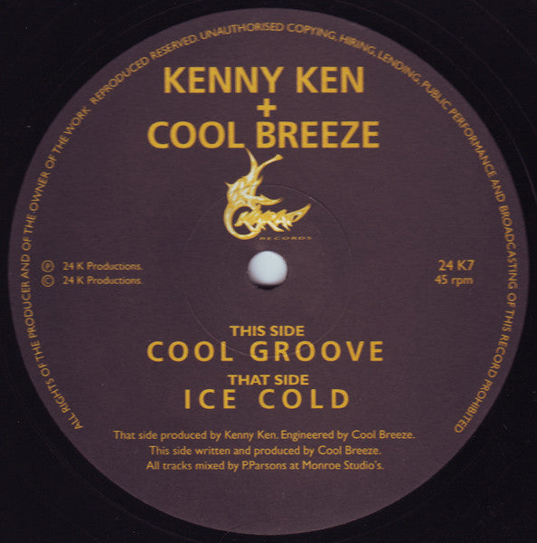 Kenny Ken + Cool Breeze (3) : Cool Groove / Ice Cold (12")