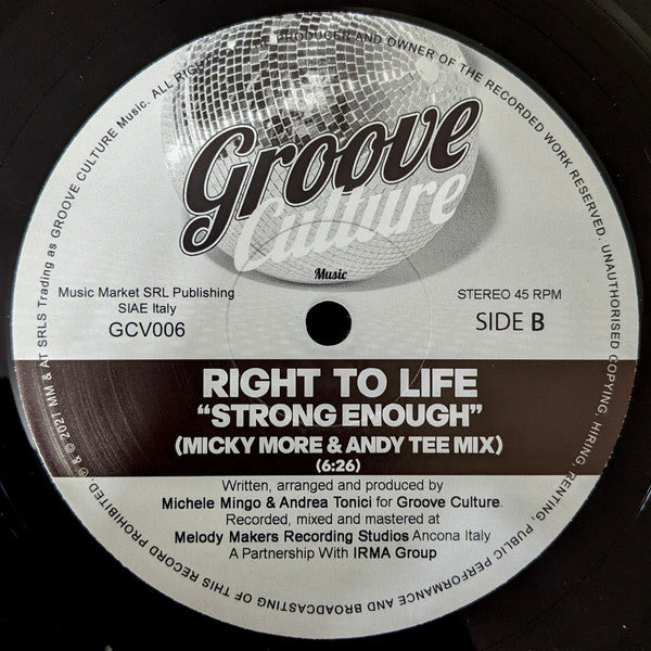 Right To Life : Sweet Delight (Micky More & Andy Tee Mix) (12")