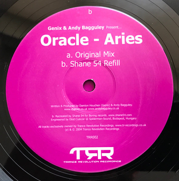 Genix & Andy Bagguley Present... Oracle (4) : Aries (12")