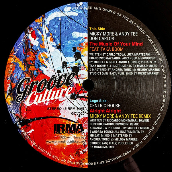 Centric House / Micky More & Andy Tee & Don Carlos Feat. Taka Boom : Alright, Alright (Micky More & Andy Tee Remix) / The Music Of Your Mind (12")