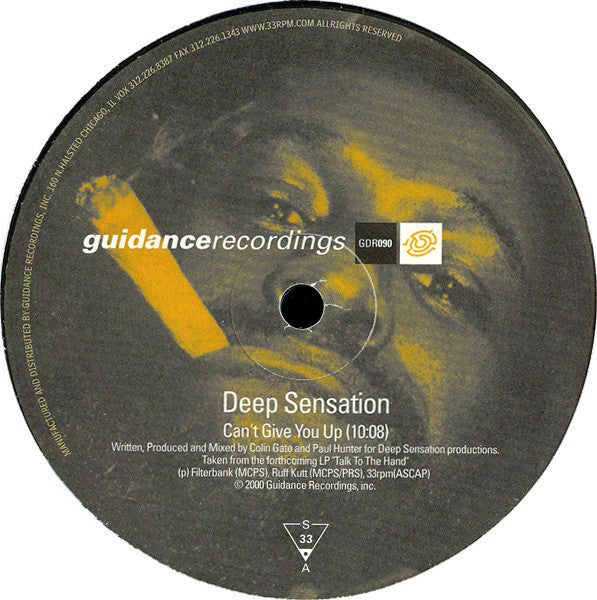 Deep Sensation : Can't Give You Up (12")