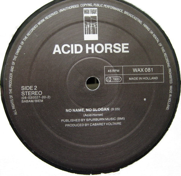 Acid Horse : No Name, No Slogan (12", Maxi)
