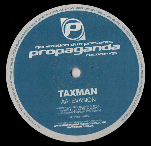 Taxman (2) : The Rebate (G Dub Remix) / Evasion (12", RE)