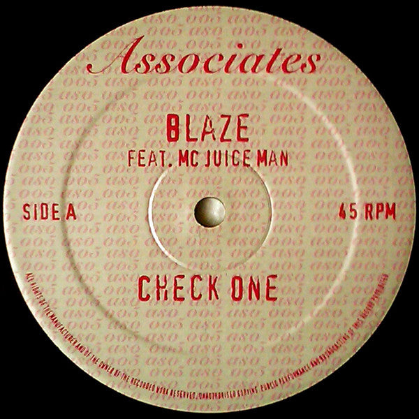 Blaze (10) Feat. MC Juiceman : Check One (12")