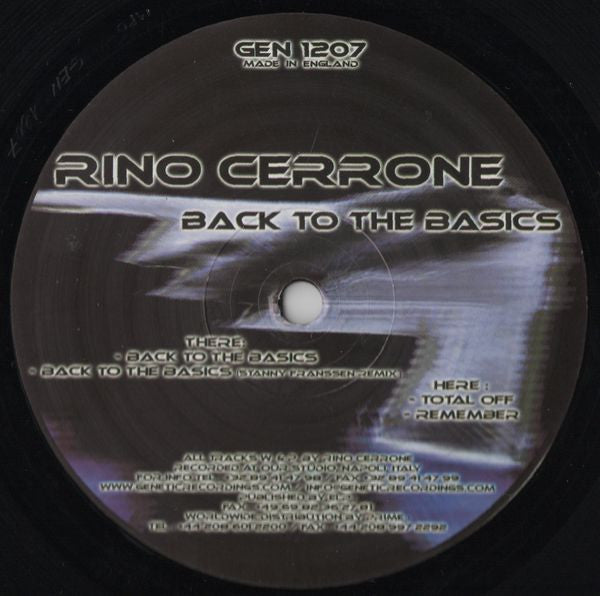 Rino Cerrone : Back To The Basics (12")